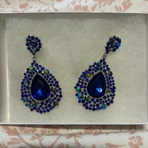 Elegant Blue Teardrop Earrings